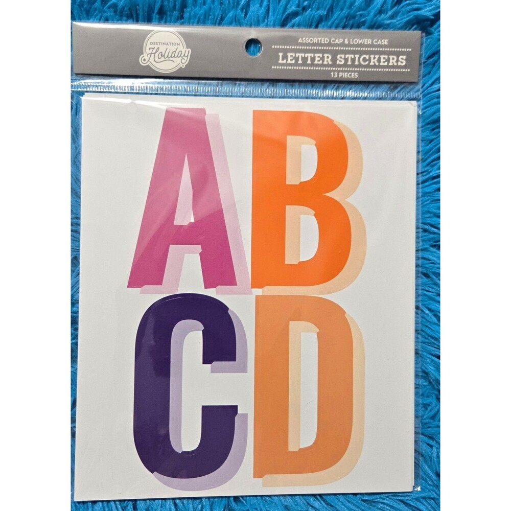 Destination Holiday Letter Stickers Uppercase Alphabet 13 Sheets Multicolor 4"